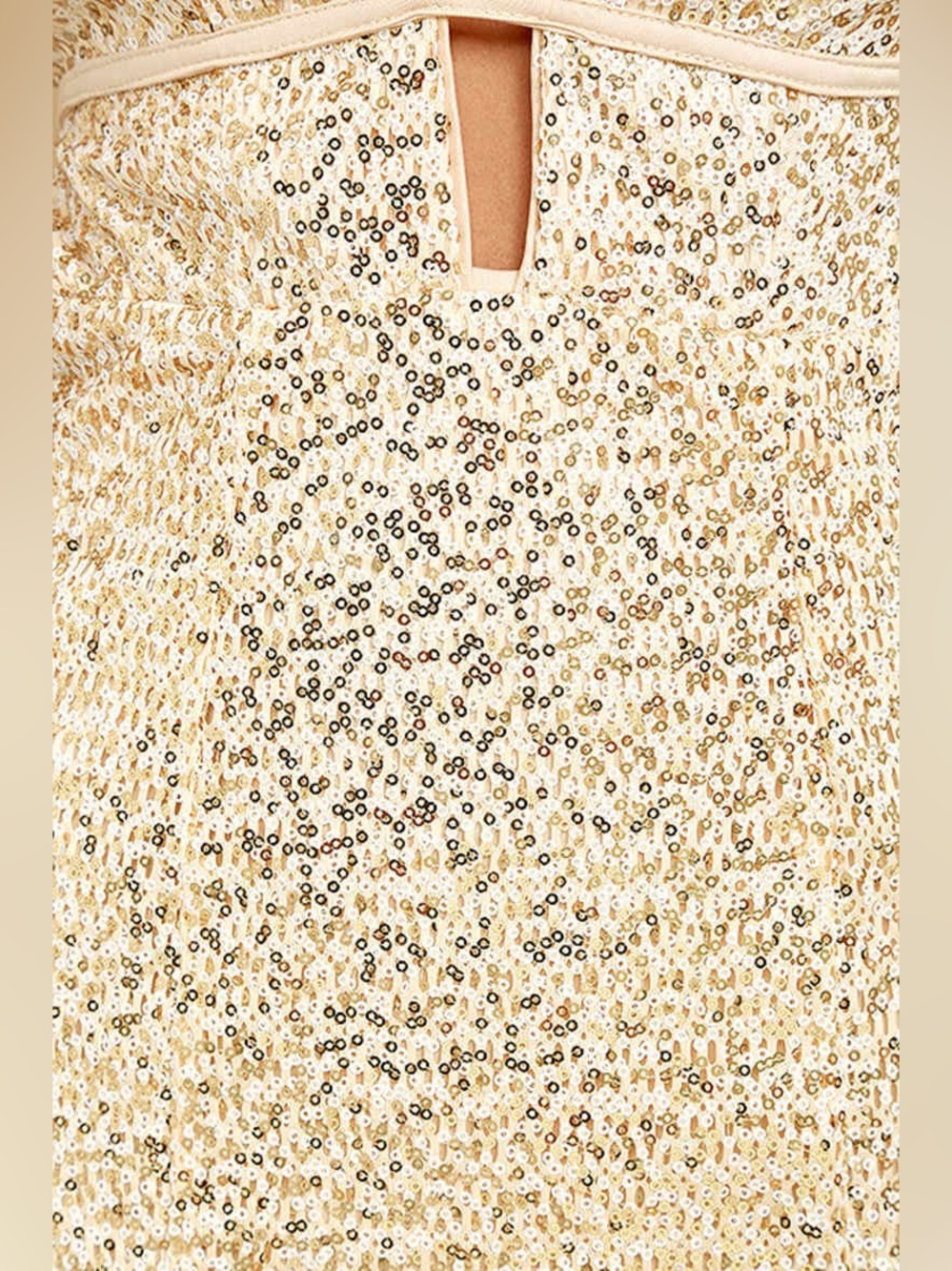Lulu’s  Wish Granted Beige Sequin Maxi Dress • Large • NWT - Picture 7 of 16